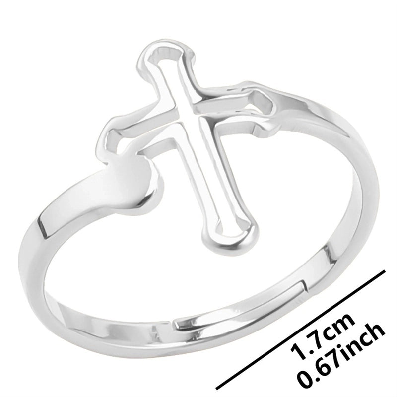 Ethnic Style Cross 304 Stainless Steel 18K Gold Plated Open Ring