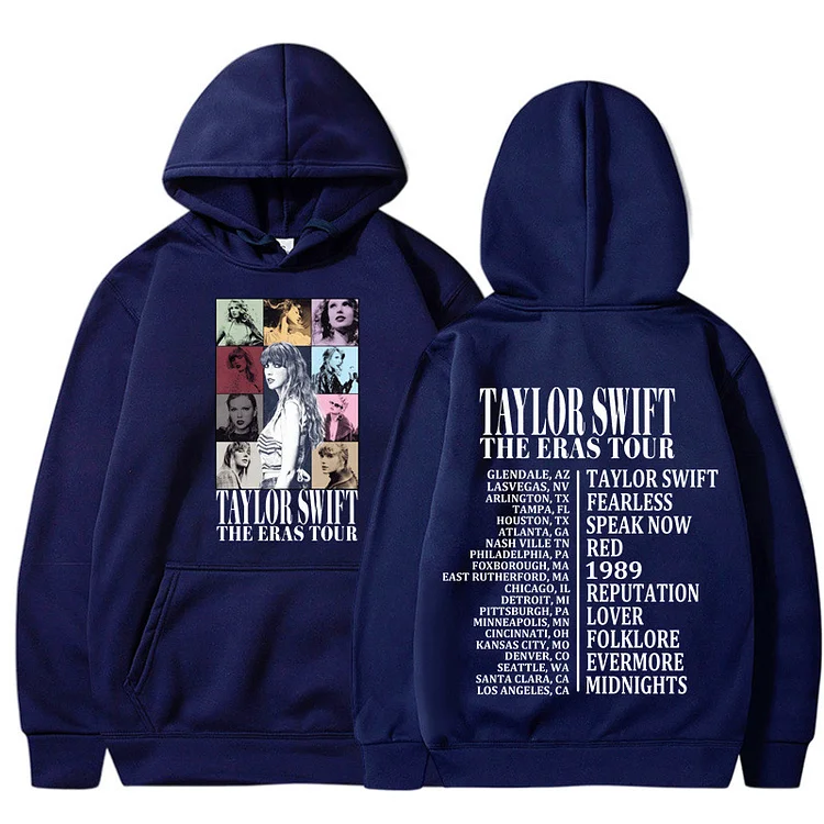 Taylor Swift The Eras Tour Printed Hoodie Zipless Pocket Hoodie at Hiphopee