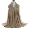 Plain Color Soft Chiffon Long Gauze Shawl Women Hijab