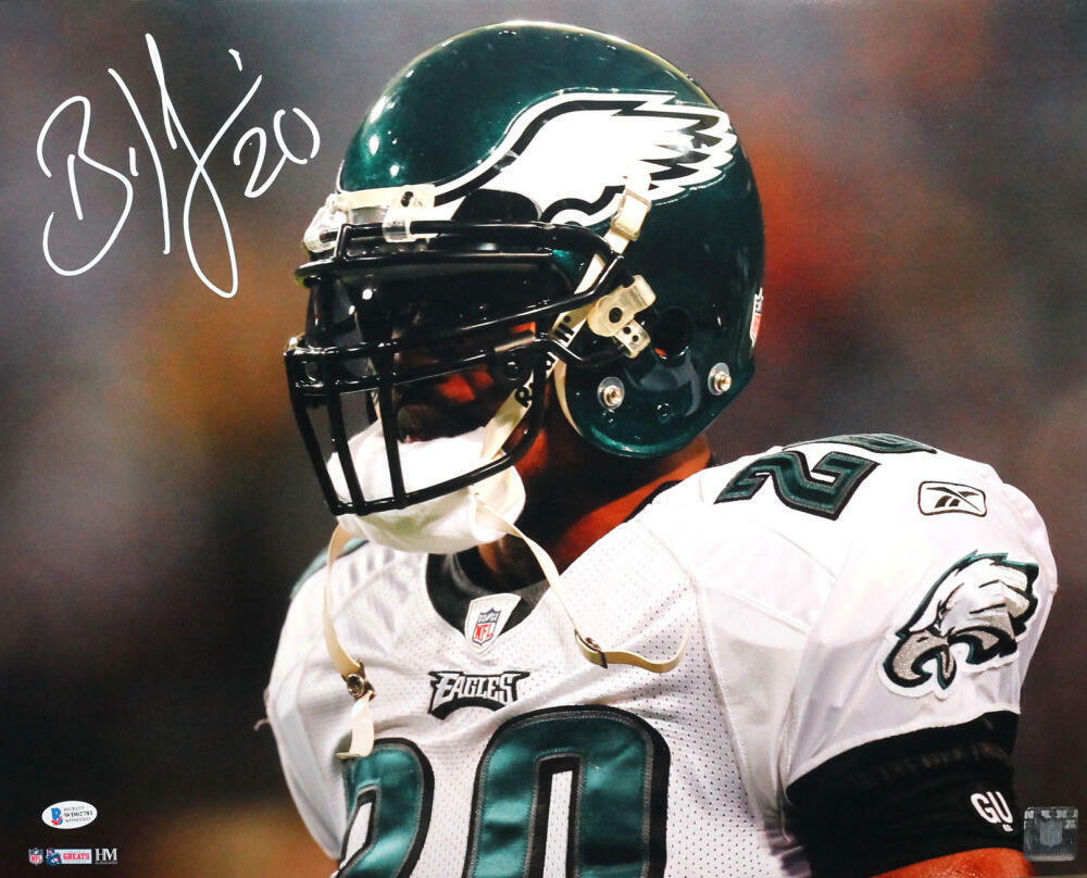 Brian Dawkins Autographed Eagles 16x20 White Jersey Photo Poster painting- Beckett W Auth *White