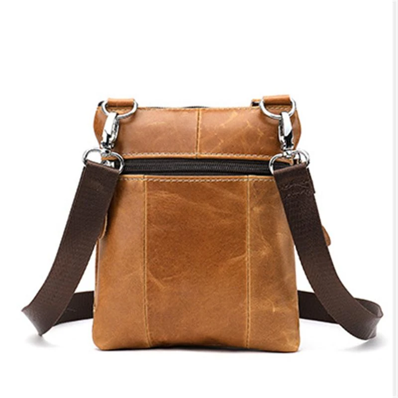 Mens Vintage Large Capacity Messenager Bags Casual Leather Shoulder Bags