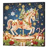 DIY Special Shape Diamond Painting Pearl Art With Inner Frame Kit 25x25cm(Christmas Carousel)