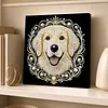 DIY Pearl Painting Dog for Home Wall Decor with Frame(30x30cm)