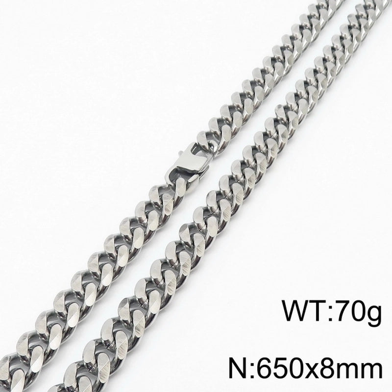 Minimalist Solid Color Titanium Steel Chain Unisex Necklace