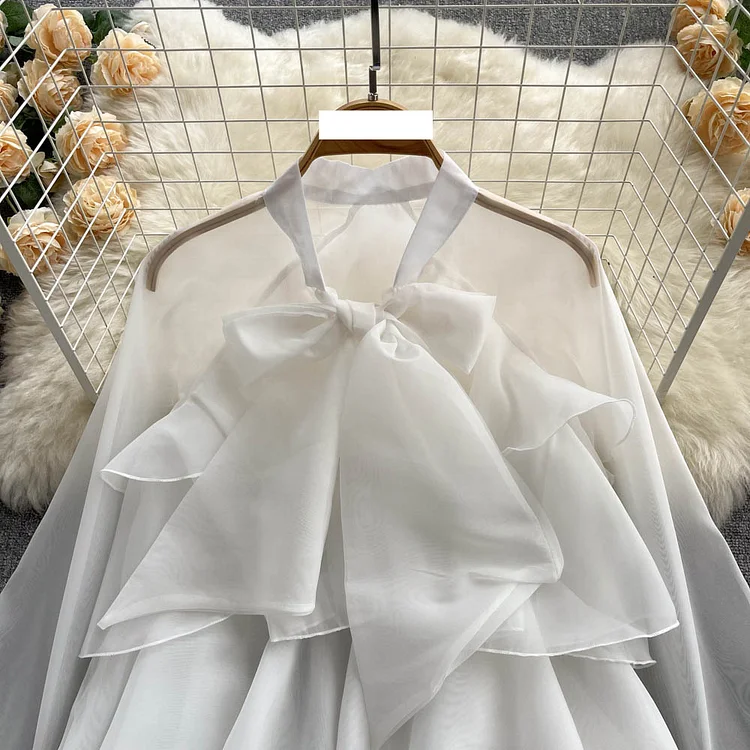 Women's fashion niche elegant temperament sweet long-sleeved chiffon shirt_ viptrois