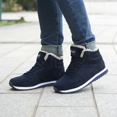 Winter Boots Men 2019 new Warm Fur Flock Casual Boots Leather Ankle Boots Men Winter Shoes Men Winter Sneakers plus size 35-46