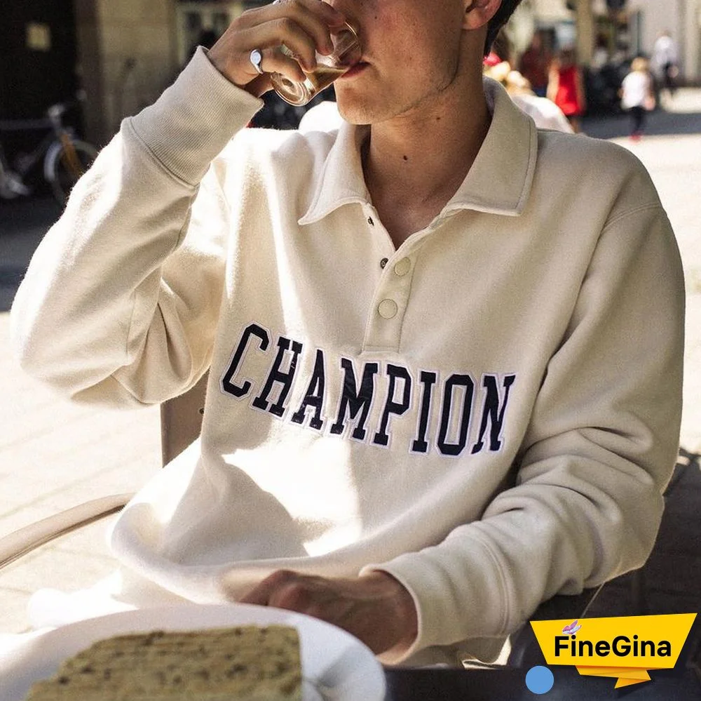 Champion Long Sleeve Lapel Sweatshirt