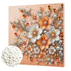 Framed Flowers - Pearls Painting Kit for Creativity DIY Pearl Dot Crafts for Gift Home Wall Decor 25*25CM (With Frame)