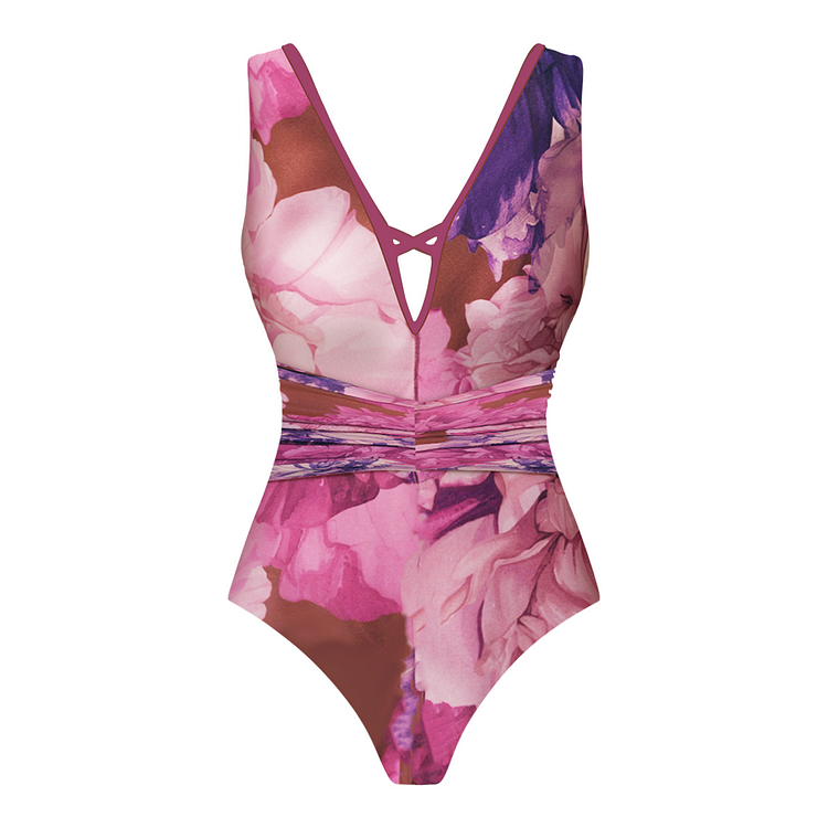 ★関税込★LENINA★HERO floral one-piece_flower★ Floral Printed One Piece Swimsuit and Skirt