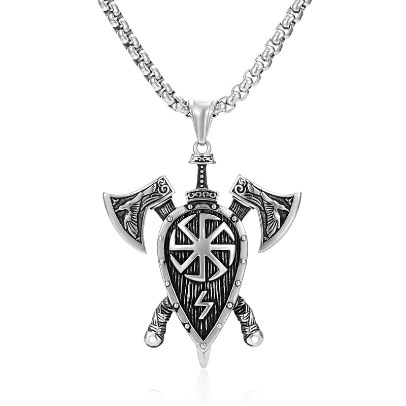 Retro Punk Omahawk 304 Stainless Steel Men's Pendant Necklace Necklace Pendant Men Pendant Necklaces