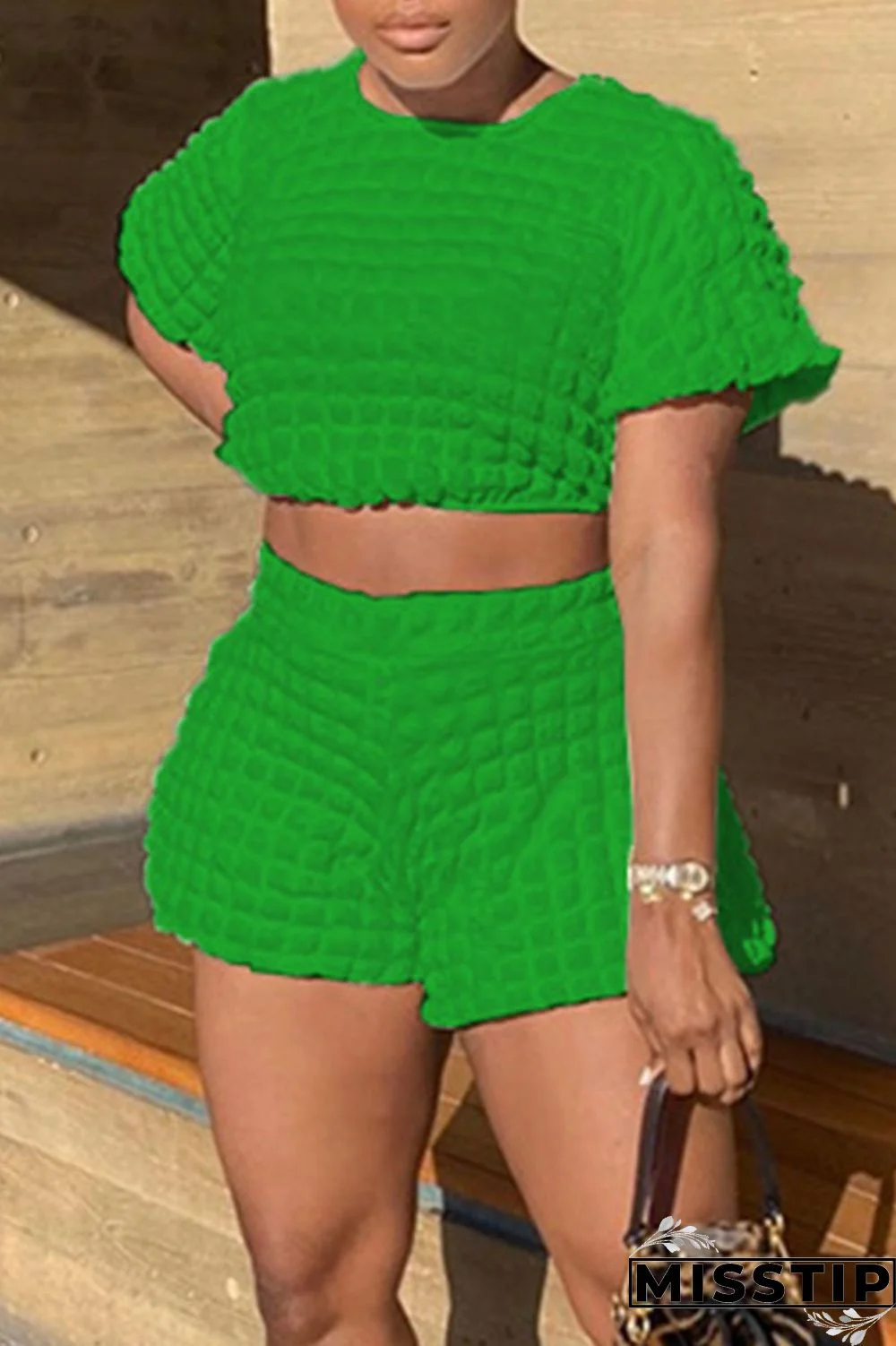 Black Casual Solid Patchwork O Neck Short Sleeve Two Pieces