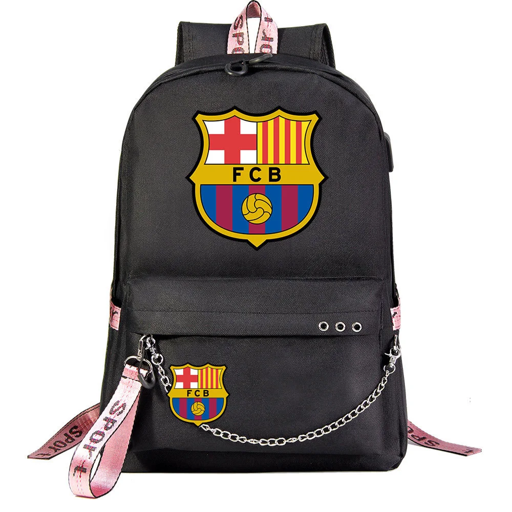 Buzzdaisy Get Game-Ready with Lionel Messi Print Backpack - Fits 15-inch Laptop, USB Charging Cable Included!