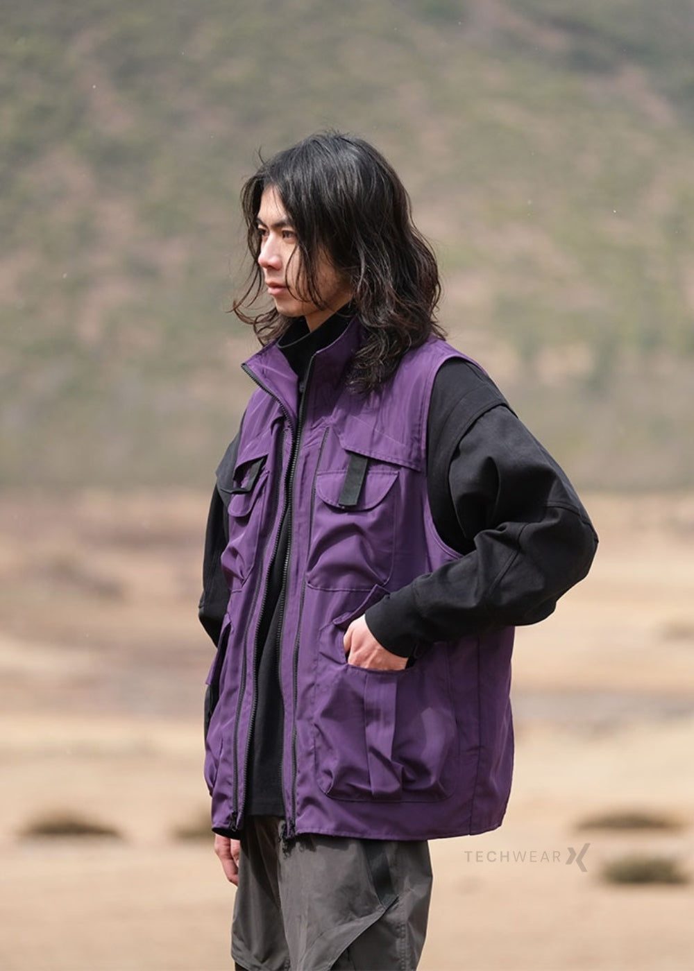 Three-Zip Sun-anti Vest Subtraction techwear-x