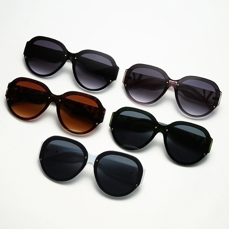 Elegant Retro Geometric Pc Oval Frame Full Frame Women’s Sunglasses