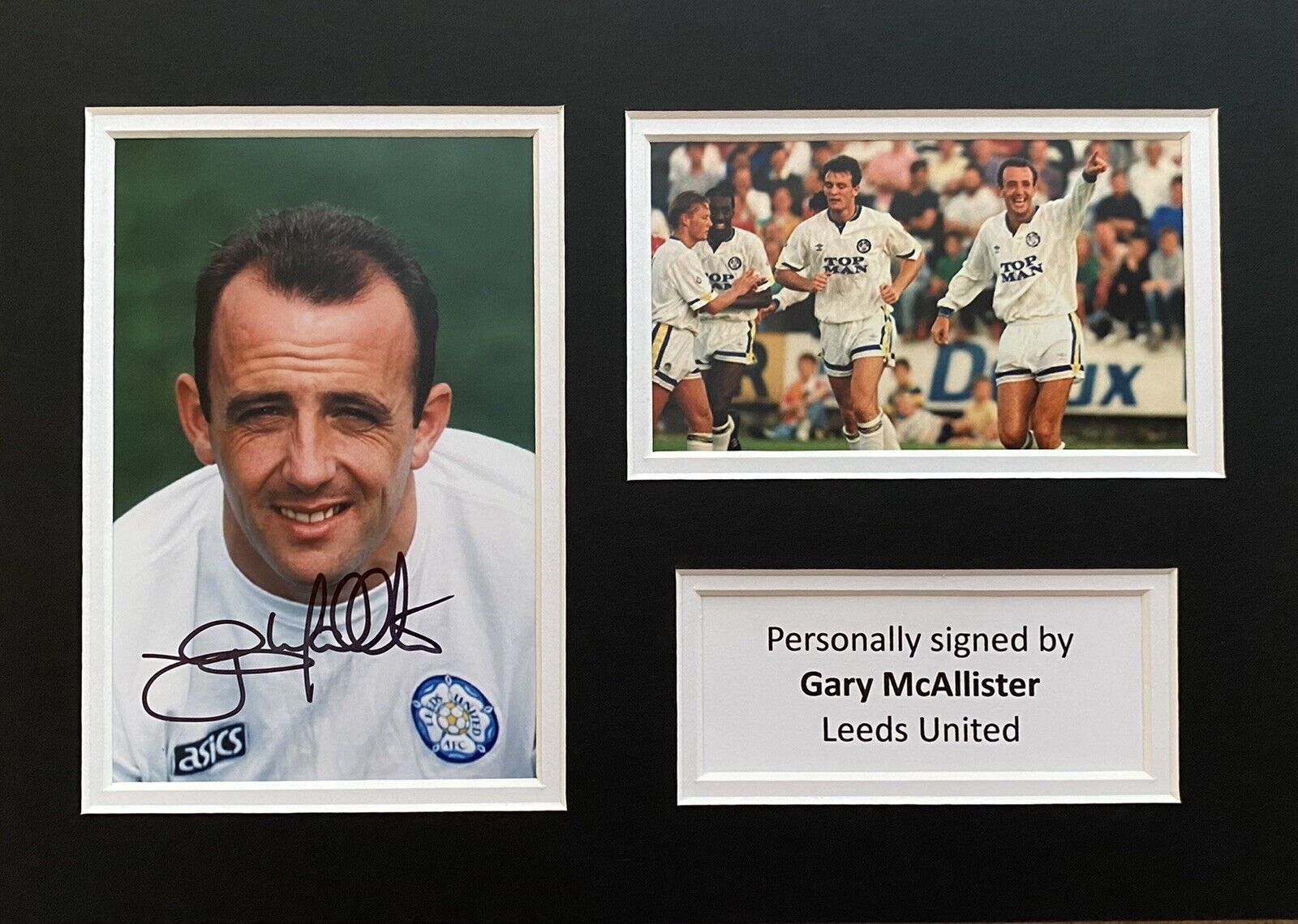 Gary McAllister Genuine Signed Leeds United Photo Poster painting In A4 Mount Display