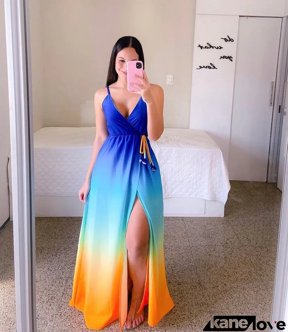 Spring And Summer Elegant Straps Maxi Dress