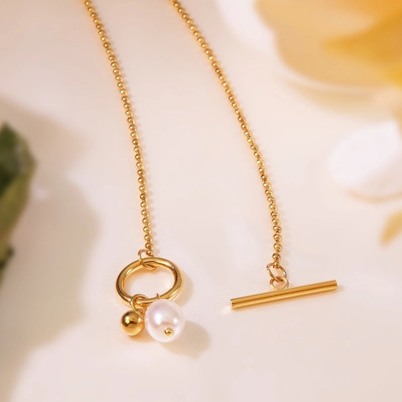 One Necklace 304 Stainless Steel 18K Gold Plated Minimalist OT Buckle Necklace Suitable For Women To Wear At Birthday Party Or Date