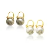 Elegant Grey White Pearl Earrings