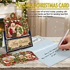 6Pcs DIY Pearl Diamond Painting Christmas Cards, 3D Greeting Card Craft Kits with Resin Pearls, Handmade Holiday Cards for Adults, Christmas Gifts & Decorations