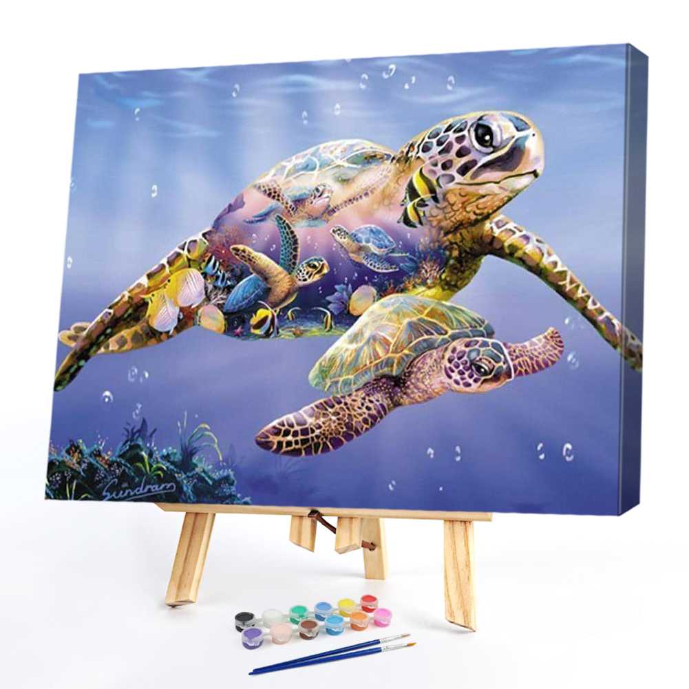 

50*40CM - Paint By Numbers - Sea Turtle, 501 Original