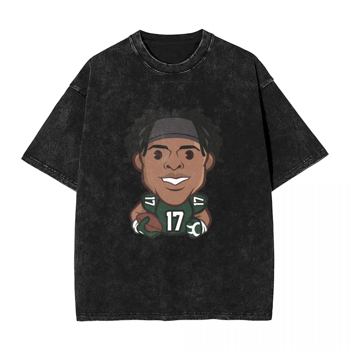 Green Bay Packers Davante Adams Emoji Washed Oversized Vintage Men's T-Shirt