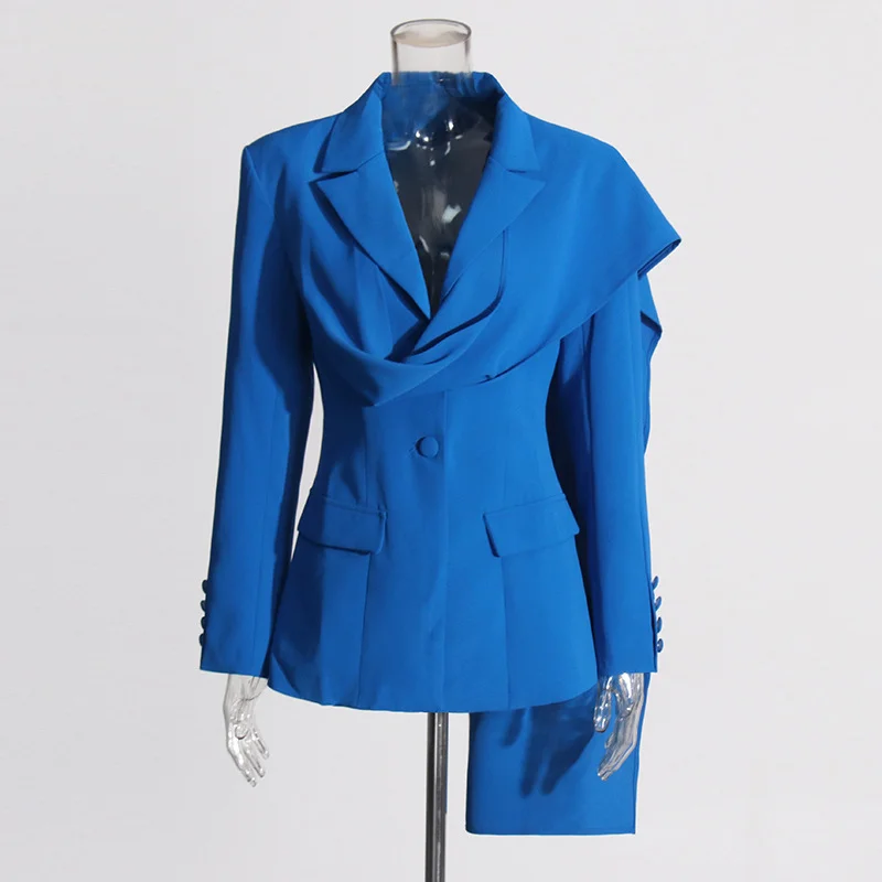 Zingj Australian Show High-End Feel Top 2025 Summer New Splicing Ribbon Design Slim Slimming Blazer Woman