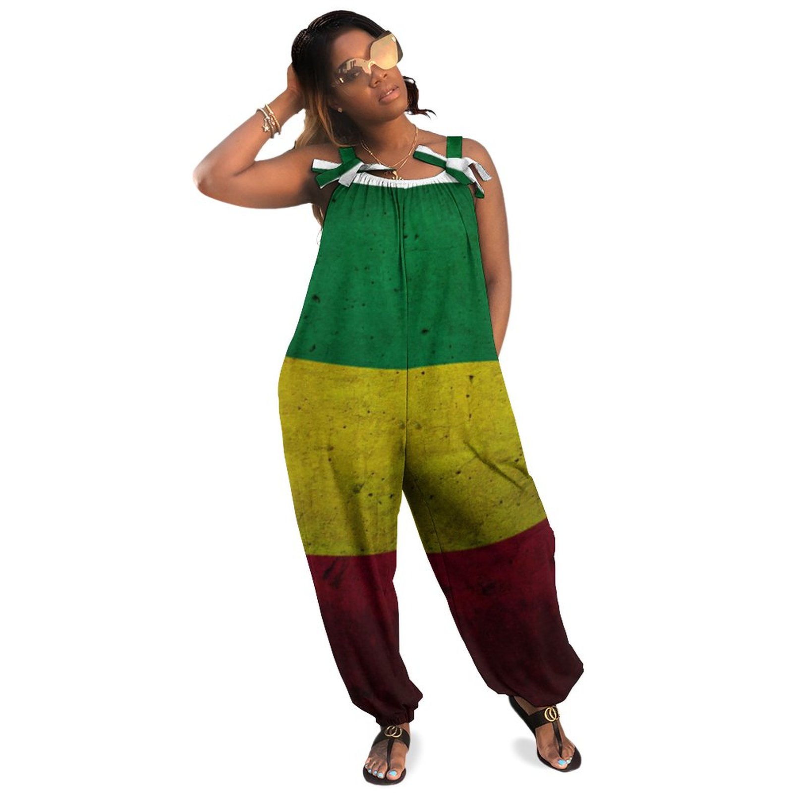 Rastafara Power Rasta Yoga Reggae Leggins Boho Vintage Loose Overall Corset Jumpsuit Without Top