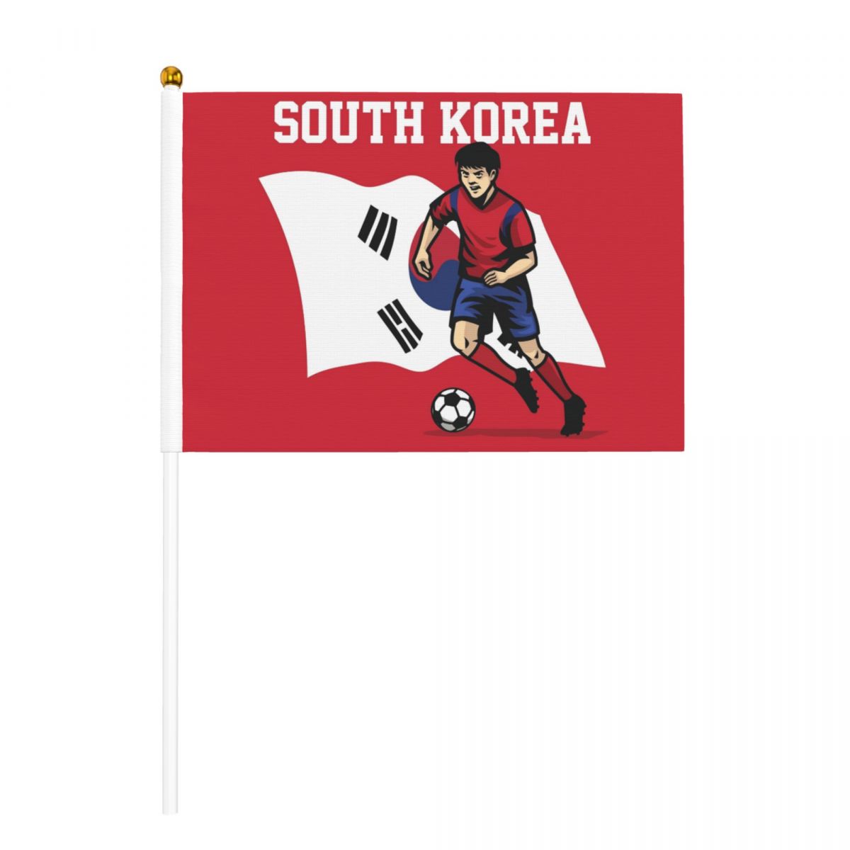 South Korea Soccer Player Hand Held Fade Resistant Mini Flag