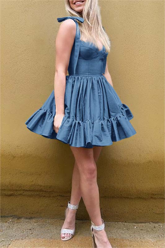 Hidais Jade Green Spaghetti Strap Sweetheart Short Homecoming Dress With Ruffles