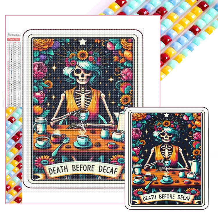 Death Before Decaf 40*50CM (Canvas) Full Square Drill Diamond Painting gbfke