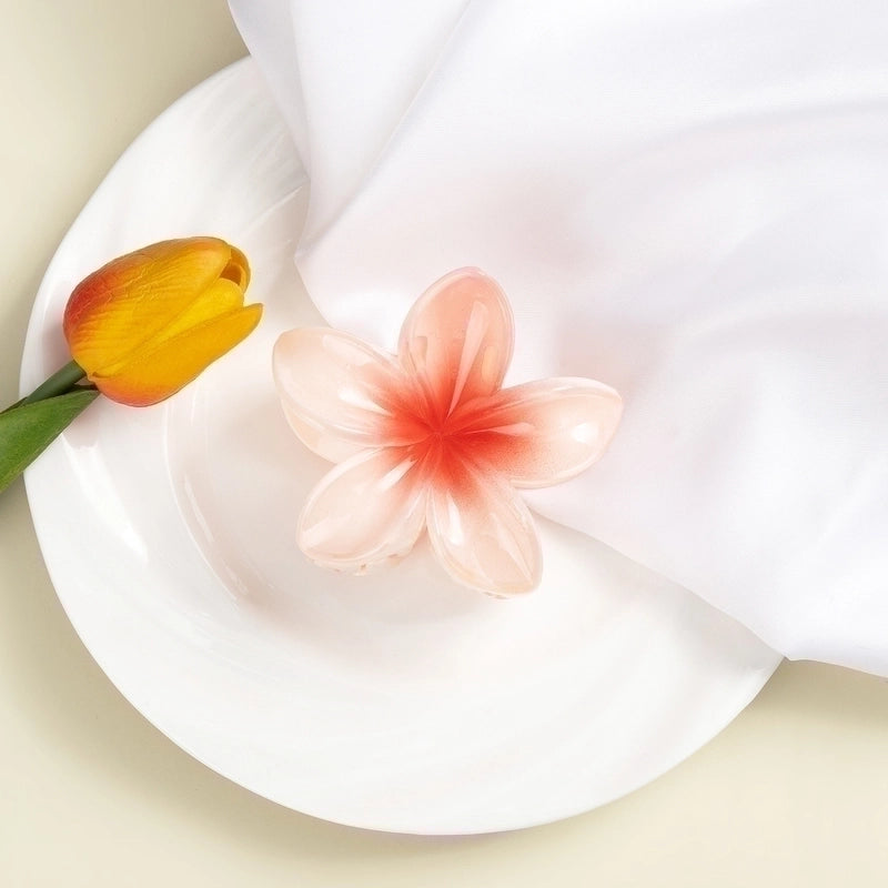 12 Pieces Women’s Minimalist Flower Plastic Resin Stoving Varnish Hair Claws