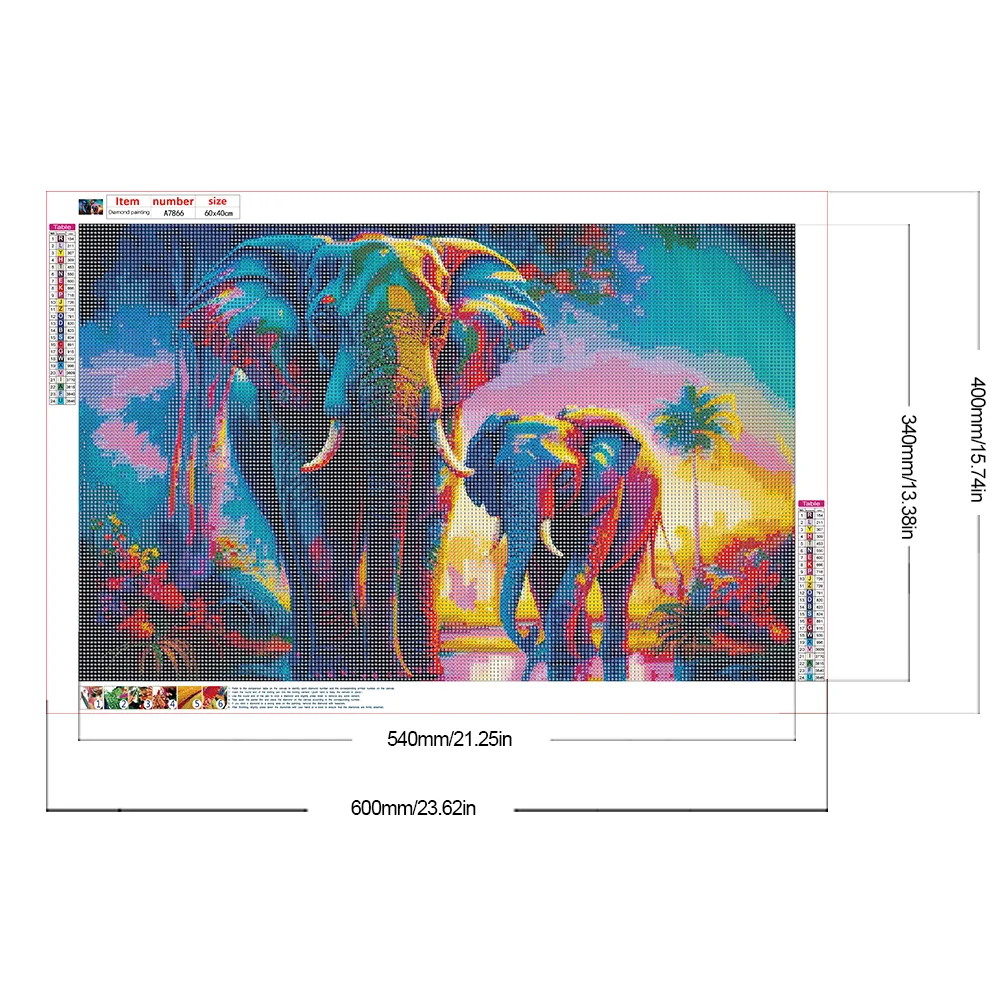 Diamond Painting - Full Round Drill - Elephant(Canvas|40*30cm)