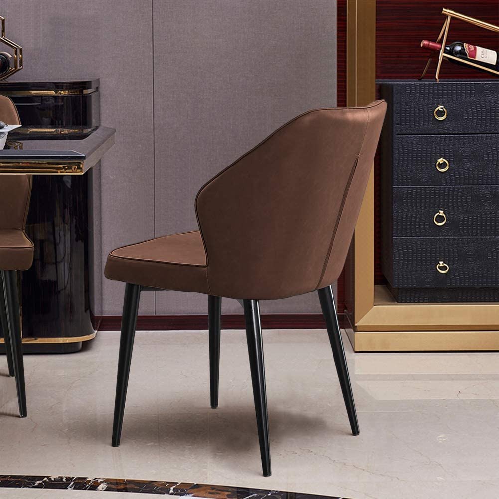 Retro PU Leather Kitchen Dining Chair Brown10 OFF Today