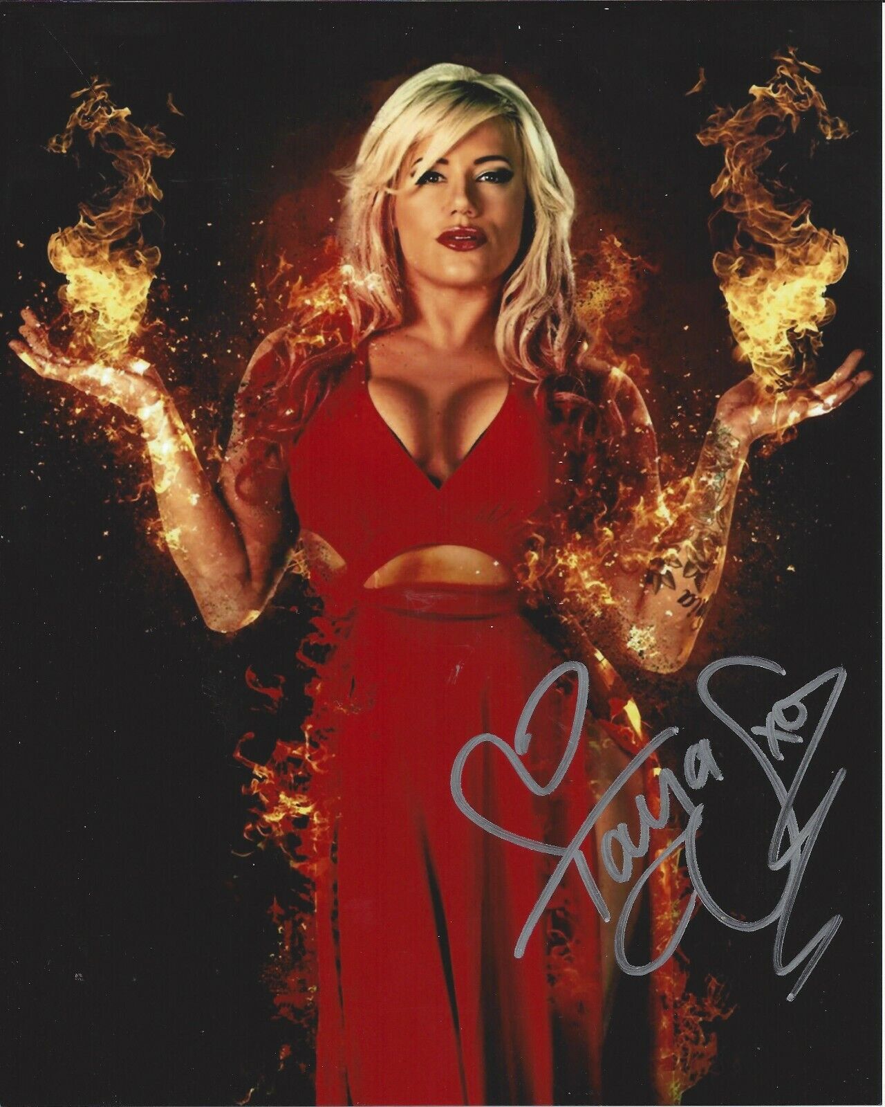 Taya Valkyrie autographed 8x10 #13Lucha TNA Sexy