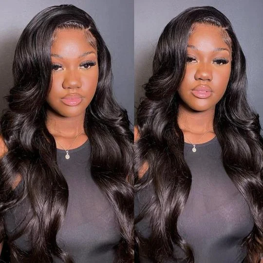 Body Wave Lace Closure Wigs Peruvian Hair Natural Hairline