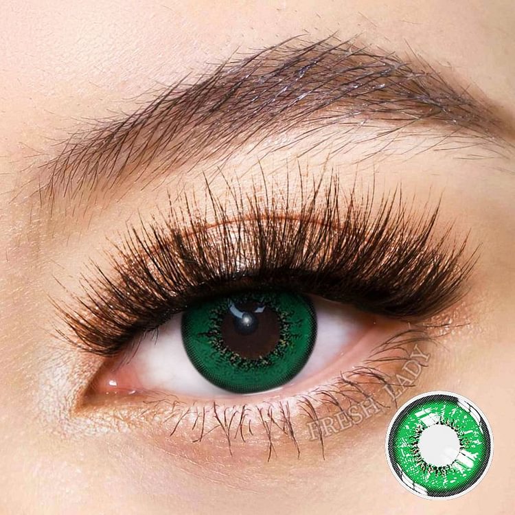 Freshlady Love Words Green Colored Contact Lenses