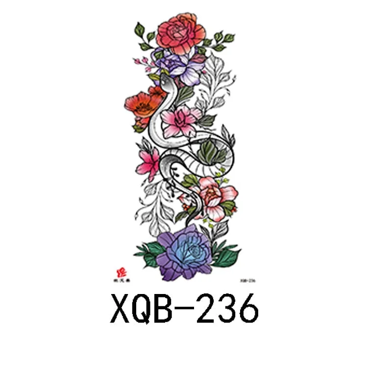 Small Full Arm Waterproof Tattoo Sticker Half Arm Arm Painted Flower Animal Arm Lasting European and American Tattoo Sticker