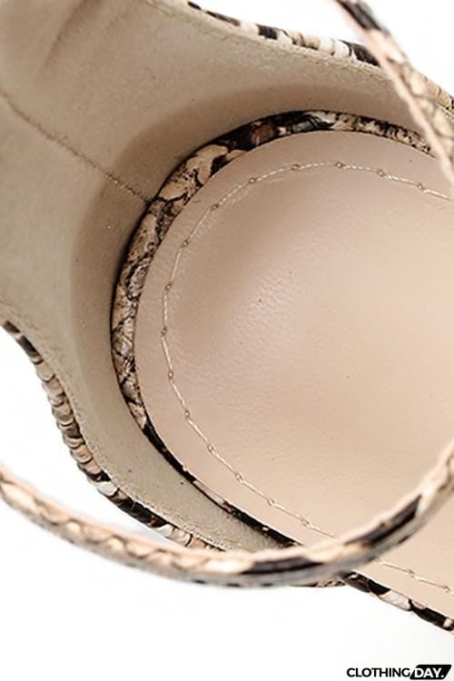 Snake Chunky Heels Sandals