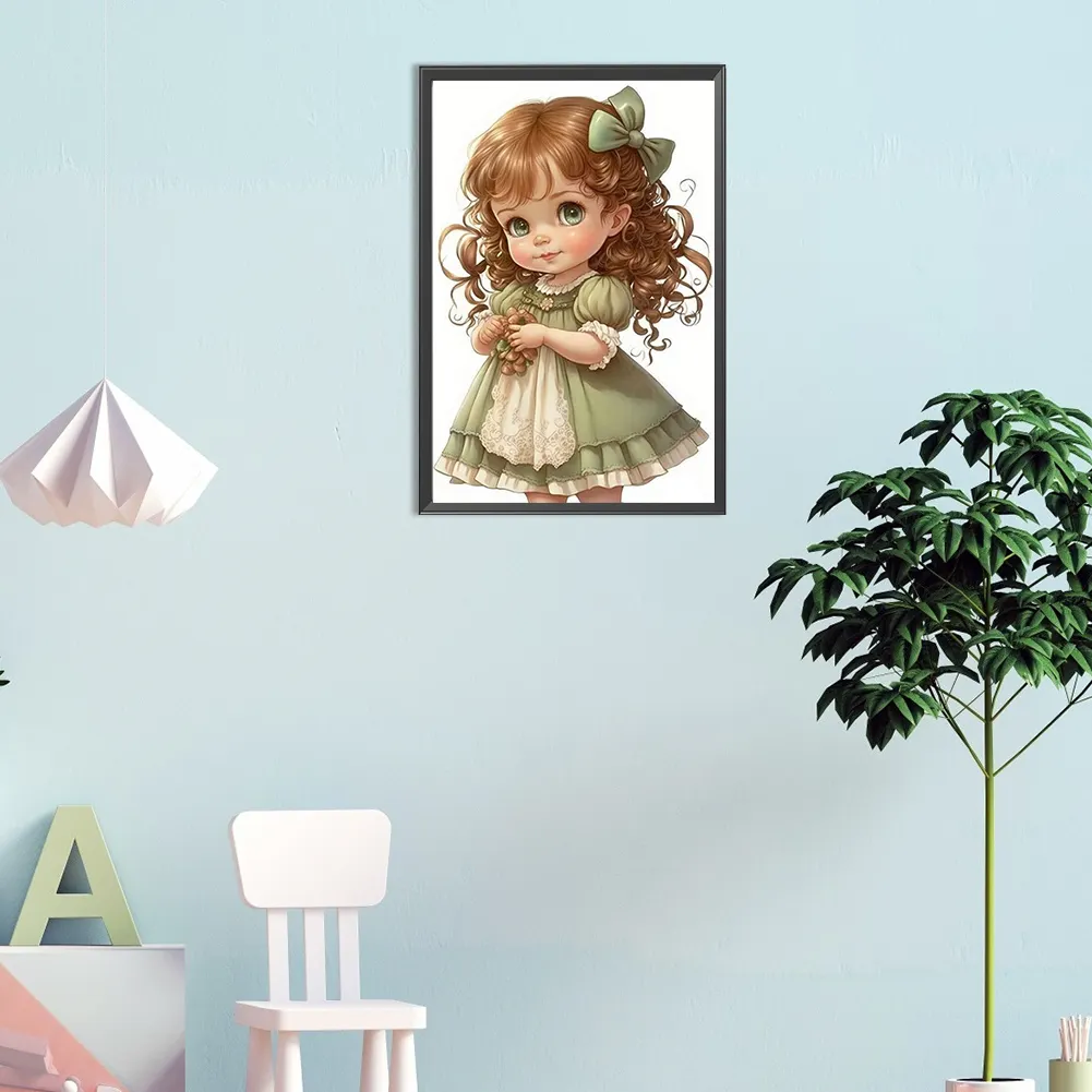 Full Round Diamond Painting 30*45cm - Little Girl