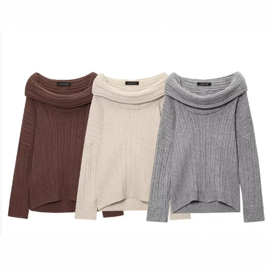 Nigikala Nigikala Lazy Shoulder Shoulder Knit Shirt Sweater