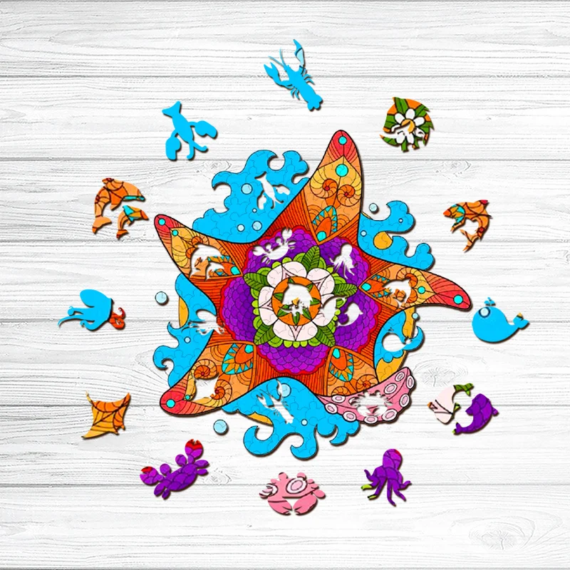 Ericpuzzle™ Ericpuzzle™Starfish Colorful Edition Wooden  Puzzle