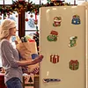 6PCS Stocking and Gift Pack DIY Pearl Diamond Painting Christmas Fridge Magnets, Sparkling Rhinestone Refrigerator Magnet Craft Kit for Home Decor & Gifts