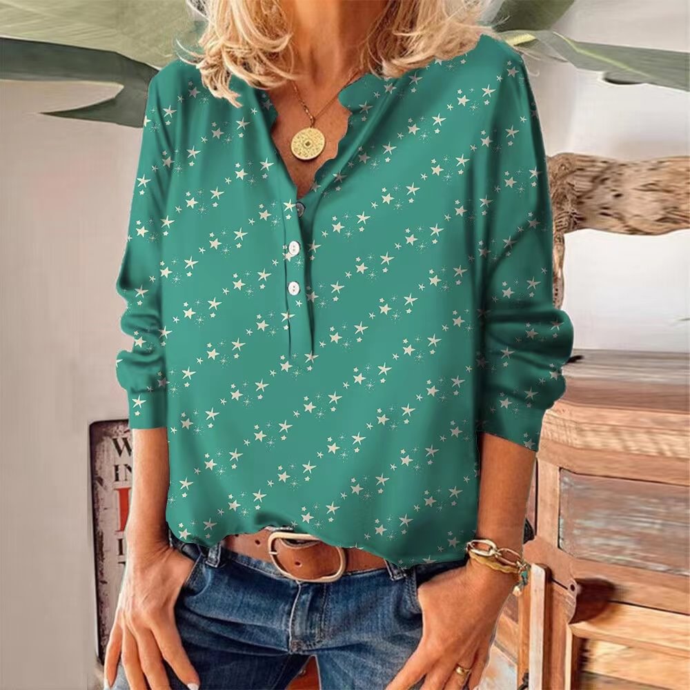 Stars Printed Women's Casual Shirt