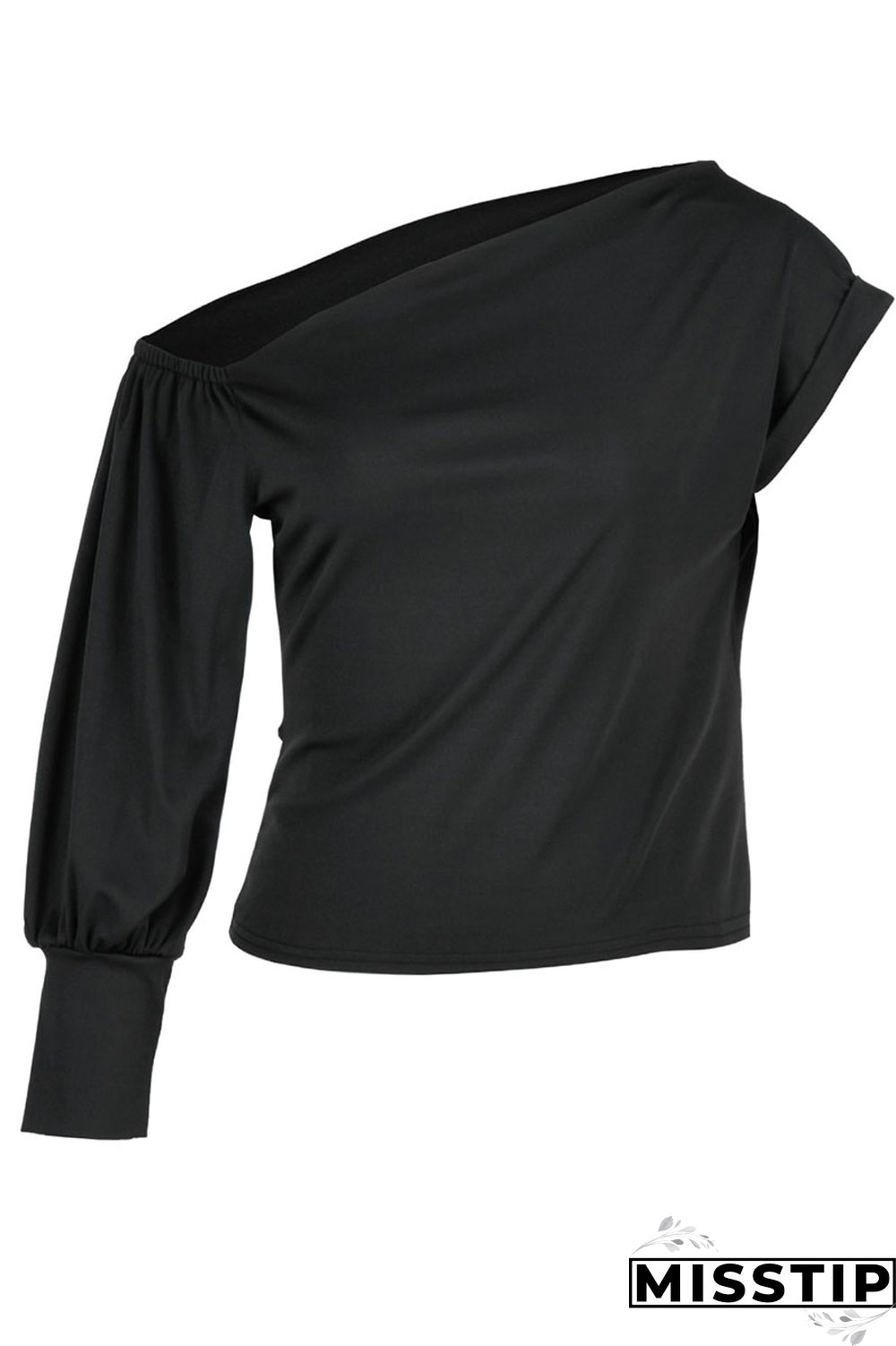 Red Fashion Casual Solid Patchwork Asymmetrical Oblique Collar Tops