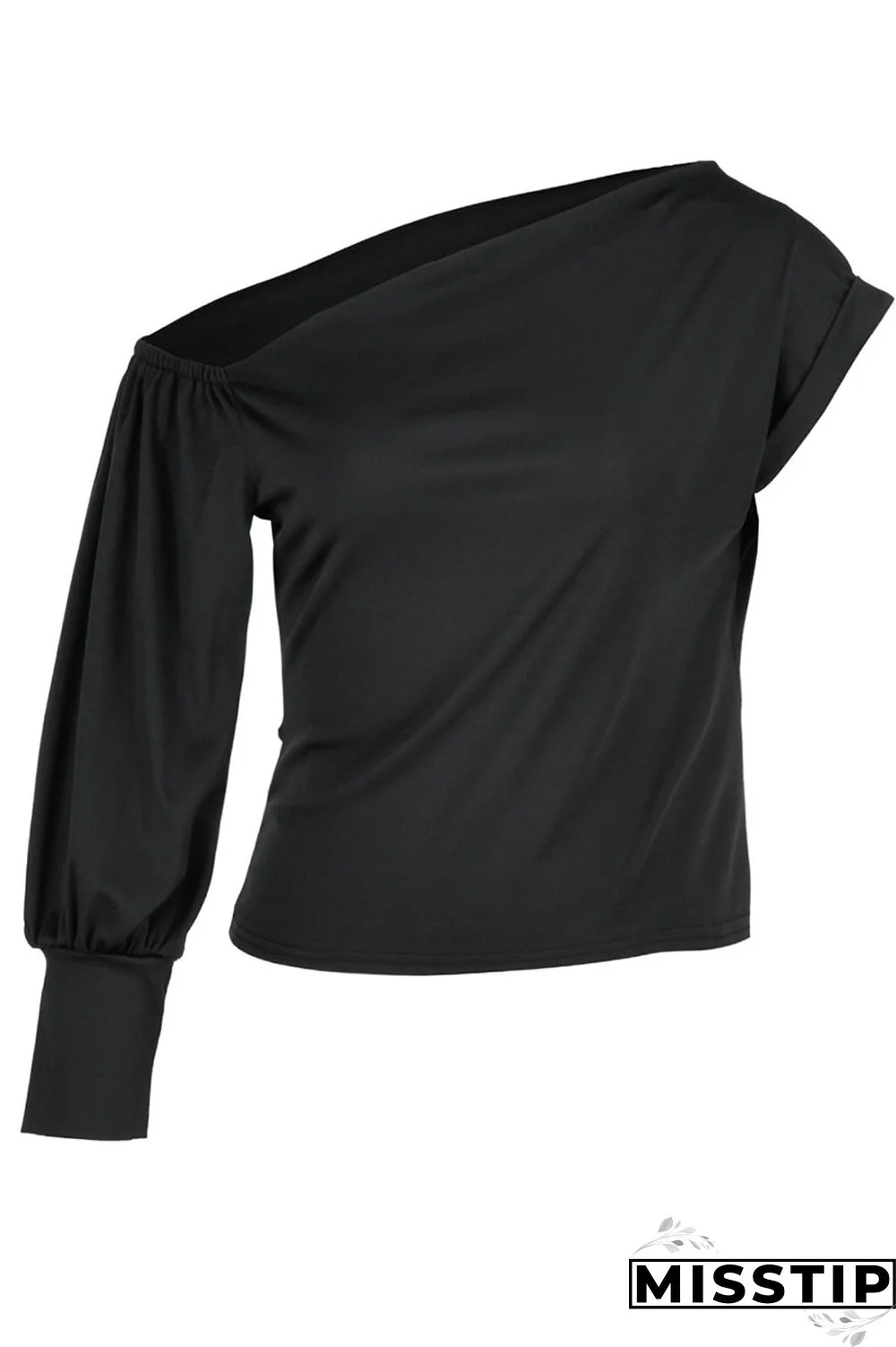 Red Fashion Casual Solid Patchwork Asymmetrical Oblique Collar Tops