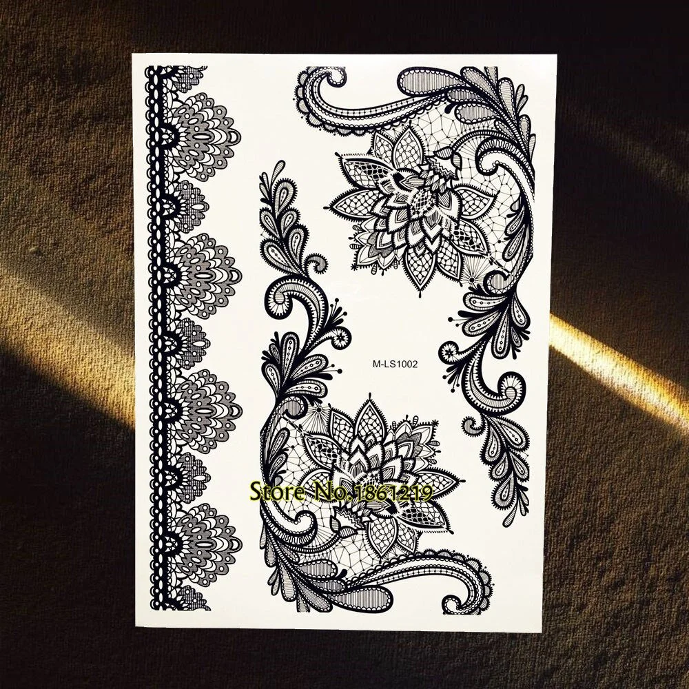 25 Styles Popular Black Temporary Tattoo Fake Dandelion Fairy Tatoo Women Lady Body Art Decals Waterproof Henna Tattoo Stickers