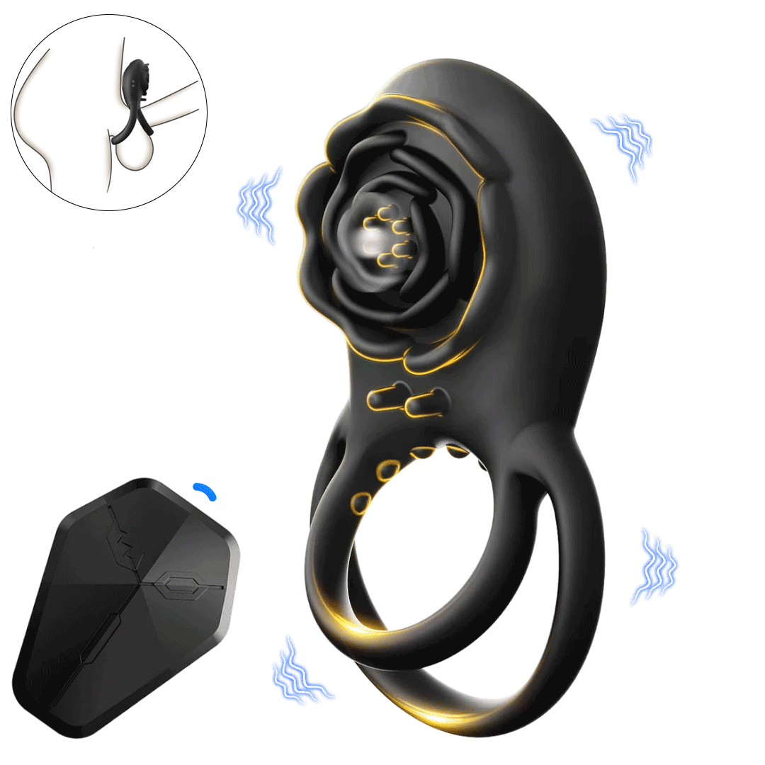 Rose Clit Stmulator & Vibrating Cock Ring Sex Toy For Couples By Rose Toy