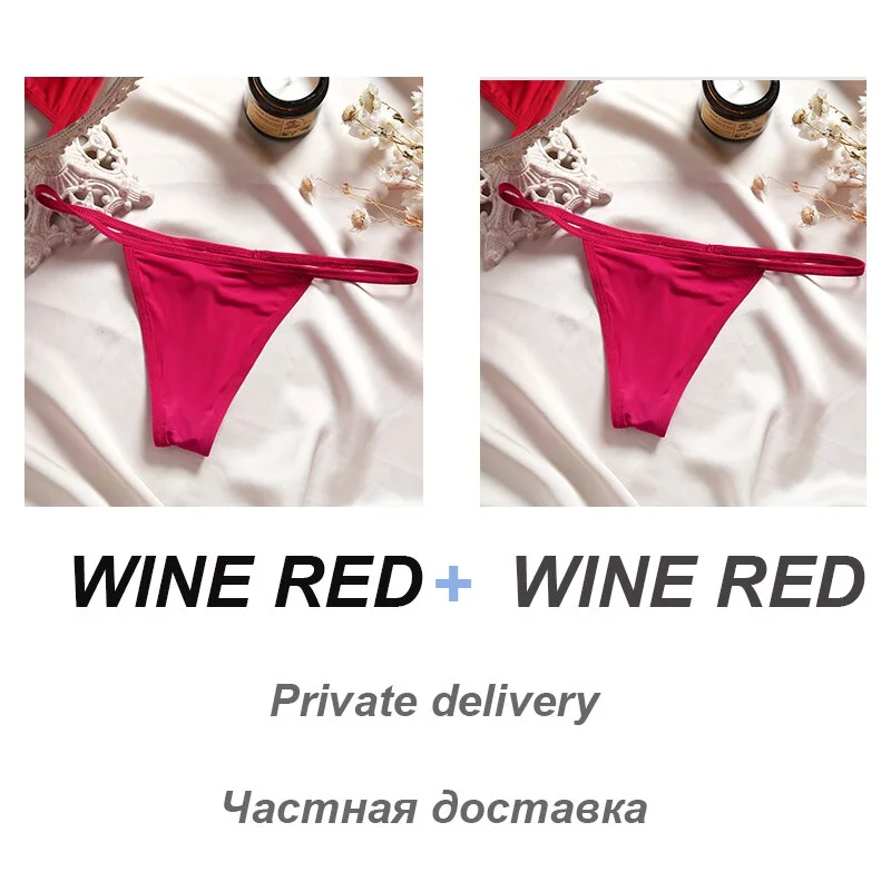 2PCS/Set Sexy Women G-String Underwear Panties Low Waist Panties Female Underpants Cotton Crotch T-back Pantys Thong Lingerie