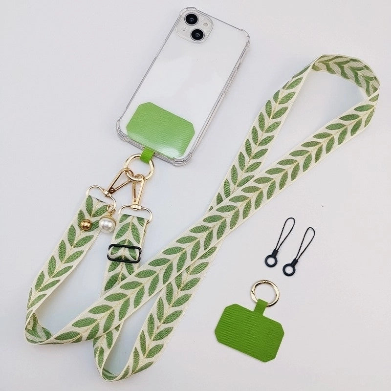Minimalist Classic Style Geometric Cloth Mobile Phone Lanyard