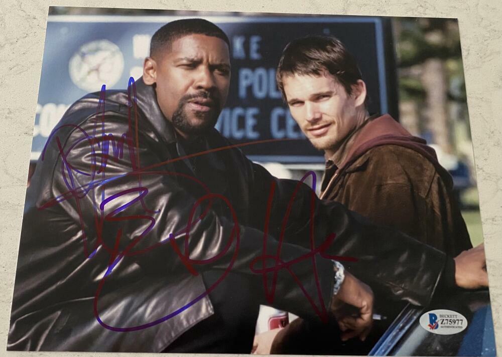 ETHAN HAWKE & DENZEL WASHINGTON SIGNED AUTOGRAPH TRAINING DAY